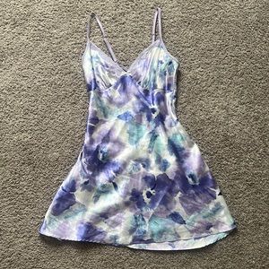 Night slip size small purple blue & white with Lavendar lace